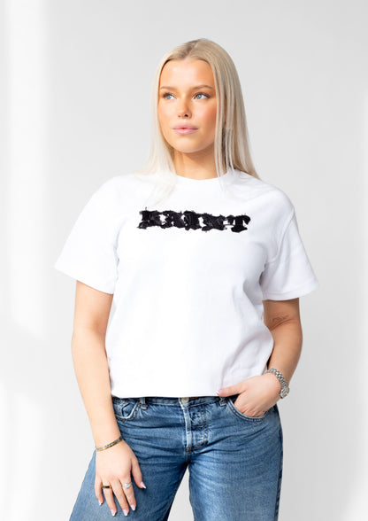 WHITE CROPPED T-SHIRT