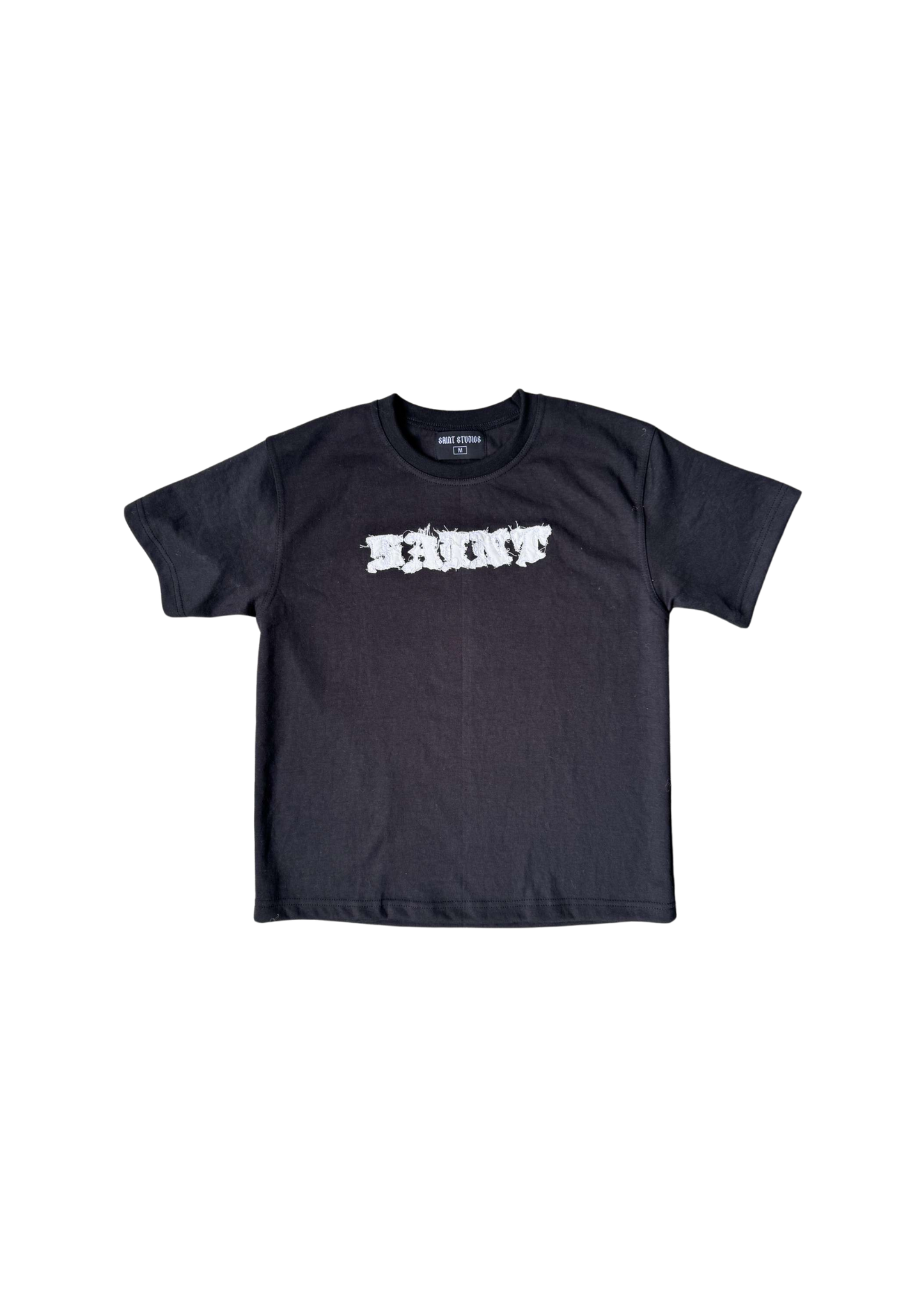 BLACK CROPPED T-SHIRT